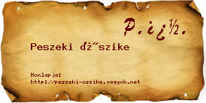 Peszeki Őszike névjegykártya